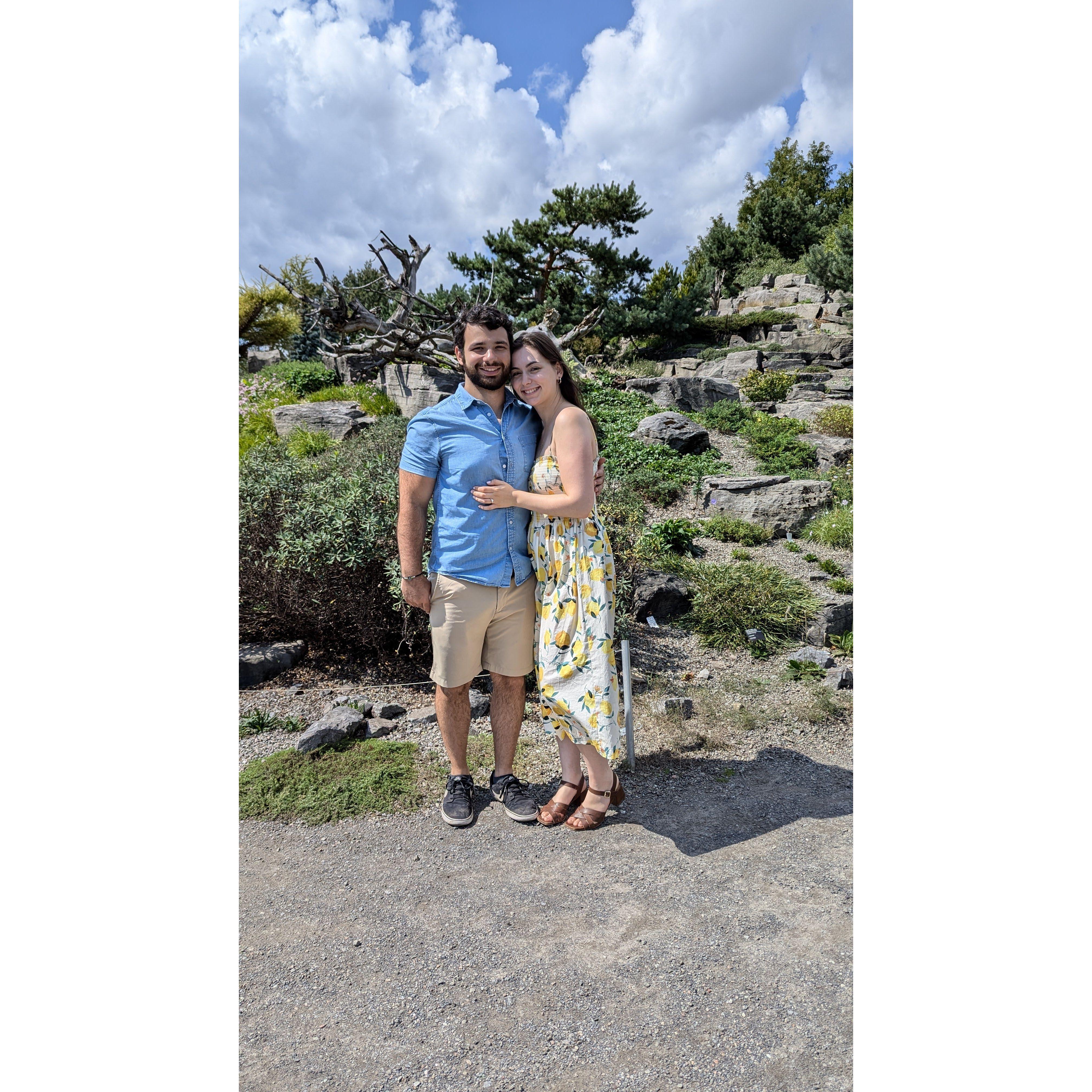 Engaged in the Montreal Botanical Gardens!