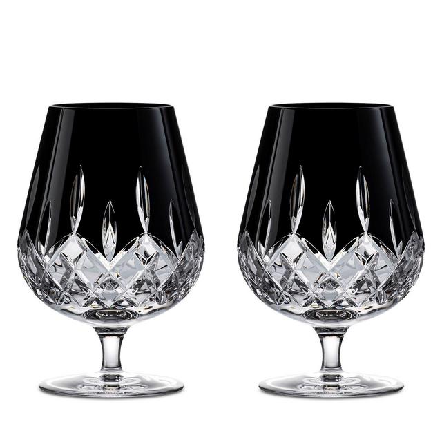 Waterford Crystal Black Set of 2 Lismore Brandy Glasses