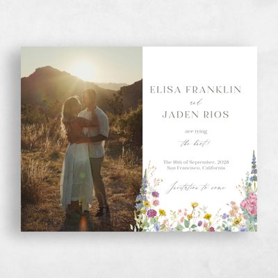 White Wedding Save the Date - Harley Photo