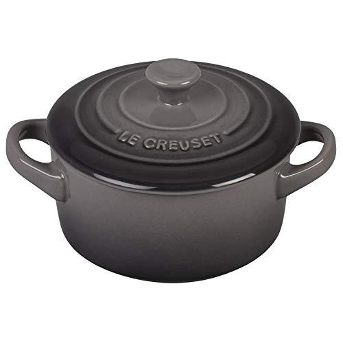 Le Creuset PG1160T-087F Stoneware Mini Round Cocotte, 8 oz, Oyster