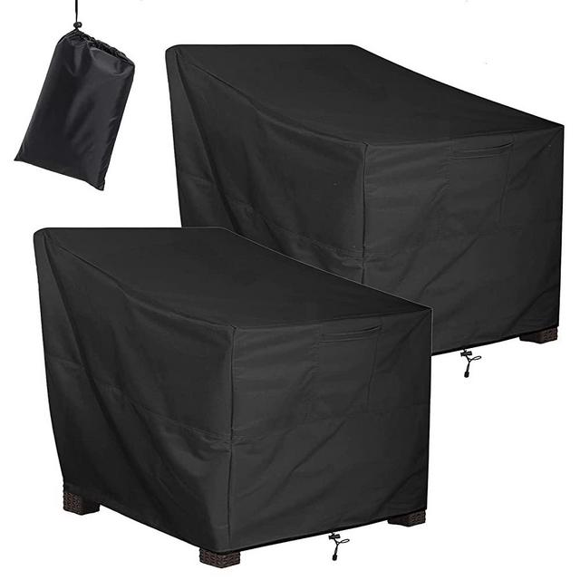 Patio Chair Covers 2 Pack, ALSTER Outdoor Chair Covers(35" L x 40" W x 33" H), Durable and Waterproof Black Covers for Lounge Deep Seat, Rain Snow Dust Wind-Proof