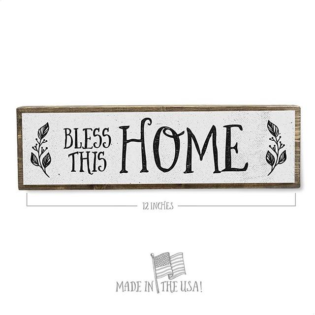 ANVEVO Bless This Home - Metal WoodSign Light - Rustic Farmhouse Decor - Rustic Wall Art - Home Decor Modern Home Decor