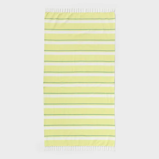 36"x72" Jacquard Lightweight Striped Oversized Beach Towel with Knotted Fringe Yellow - Room Essentials™