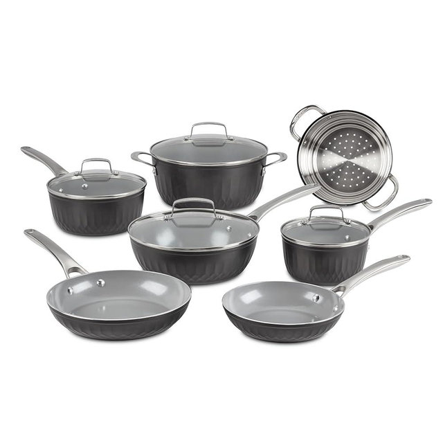 Cuisinart, 11-Pc Color Impressions Ceramic Nonstick Set, 58S-11BK