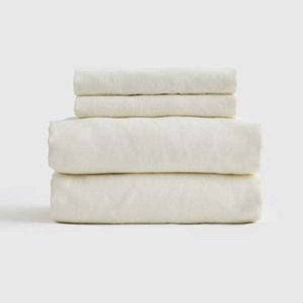 Organic Brushed Cotton Sheet Set in Ivory