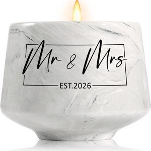 Wedding Gifts - Mr and Mrs Gifts-Wedding Gift for Couples 2026 - Bridal Shower Bride Gift for Married Newlywed - Just Married for Newlywed Couple Bride - Lavender Scented Candles 6 Oz