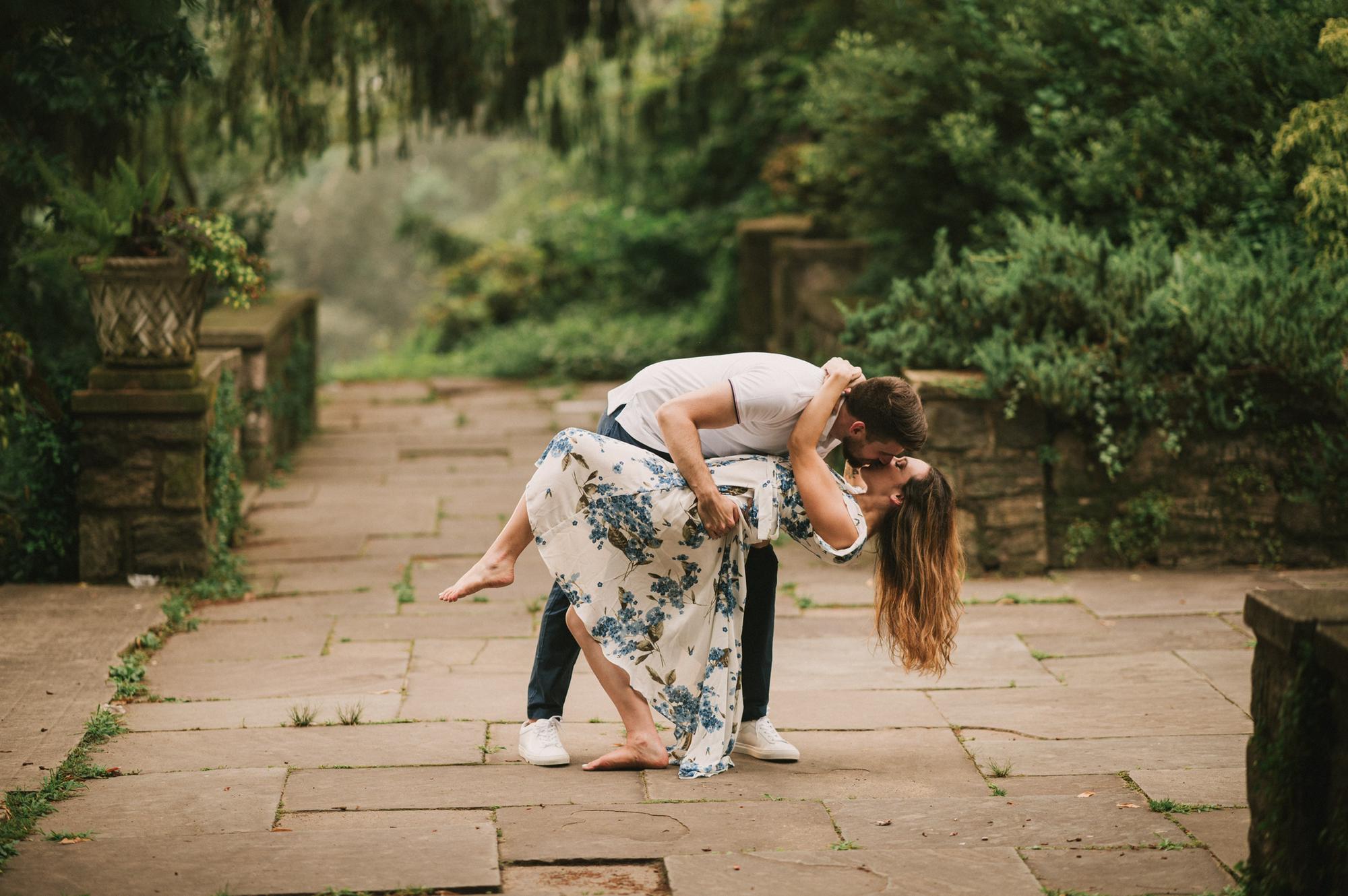 Engagement photo at The Skylands Manor & Botanical Gardens (the same place where Patrick proposed!)