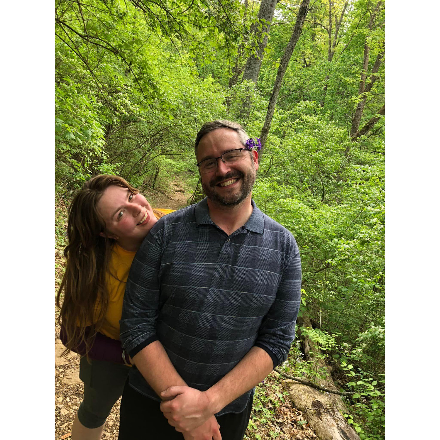 We went hiking the Asbury trails after John and his aunt ran the Wesley Waddle