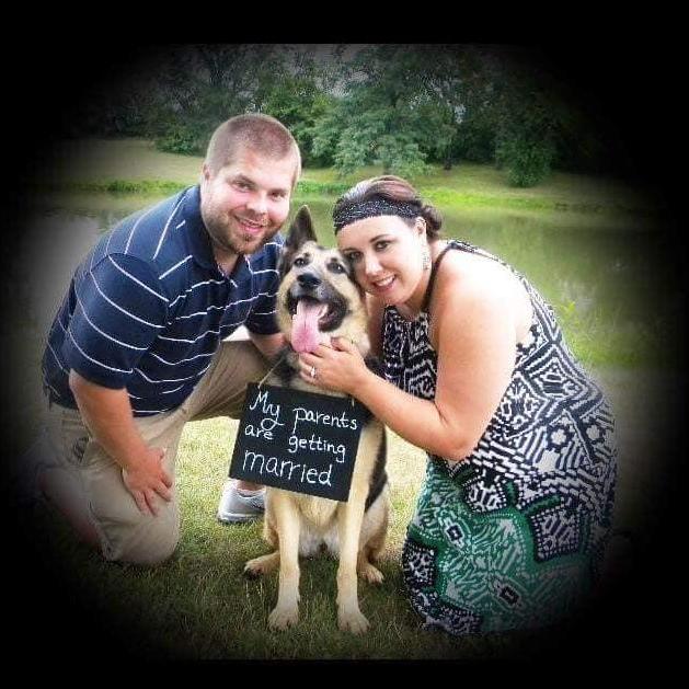 Engagement Photos Summer 2018 - we couldn't help but have Chloe be part of our big announcement