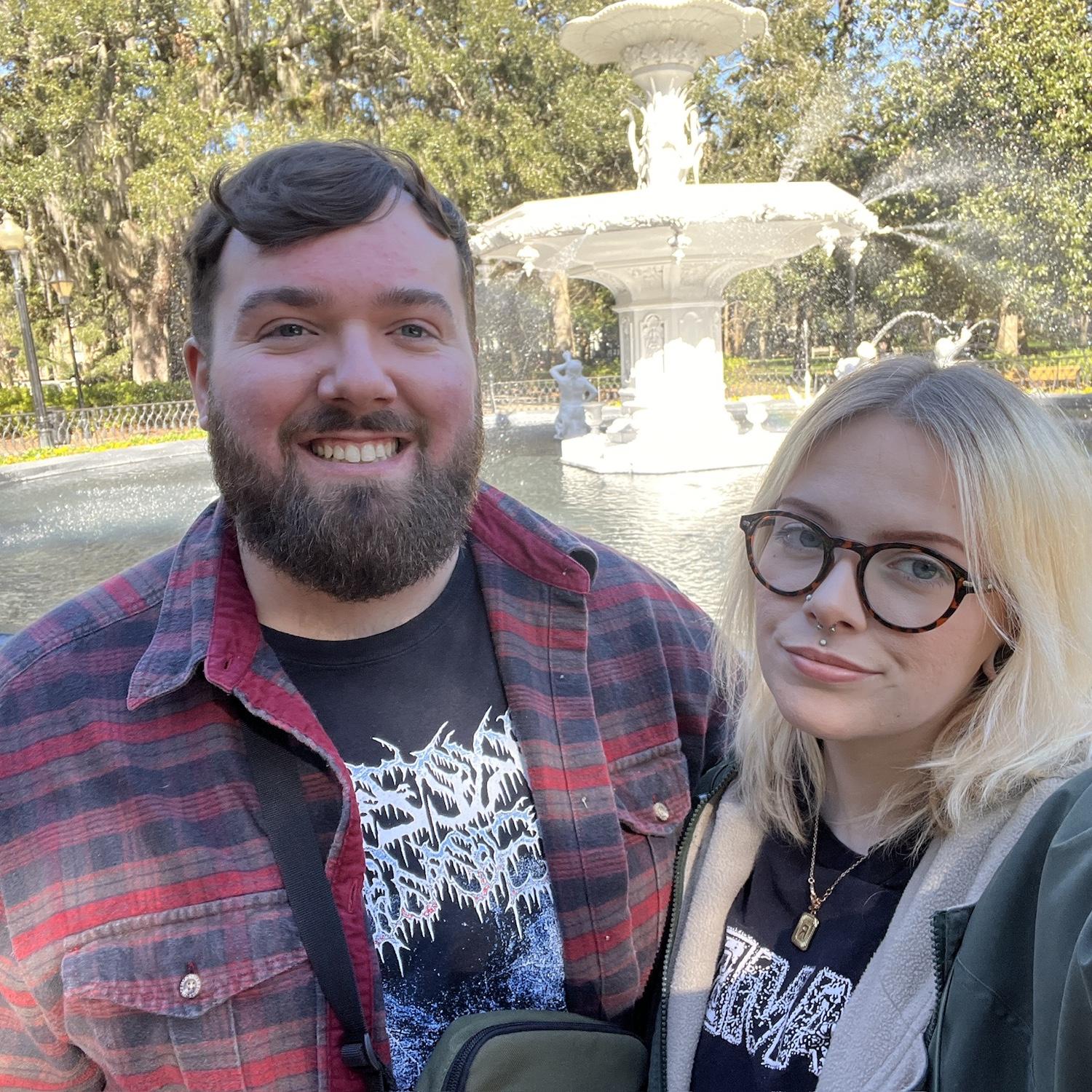 6 year anniversary trip to Savannah. Fountain where Dylan proposed - 1/14/26