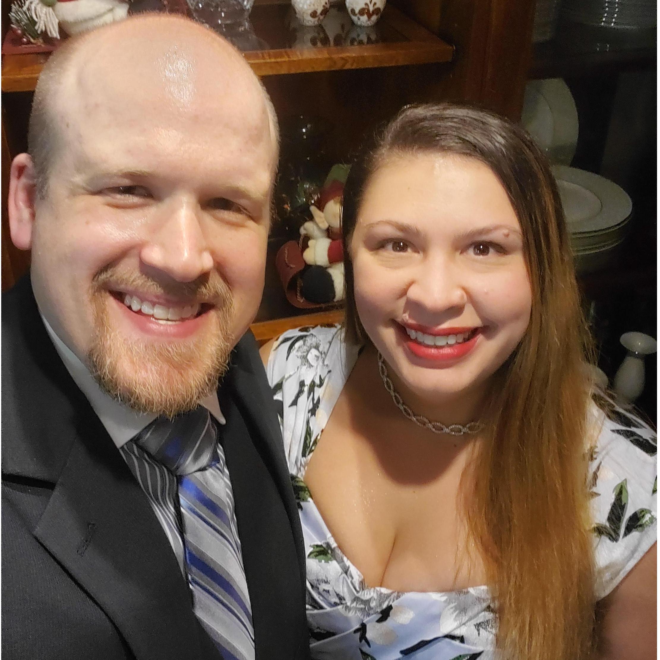 Celebrating pre-Christmas dinner 2 years ago before we were officially dating.