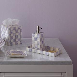 Violet Check Capiz Soap Pump