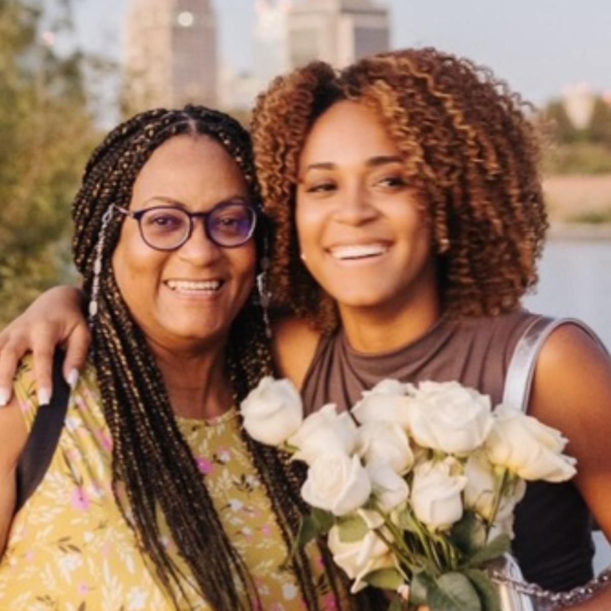 Aliyah and her Mother just after the surprise engagement