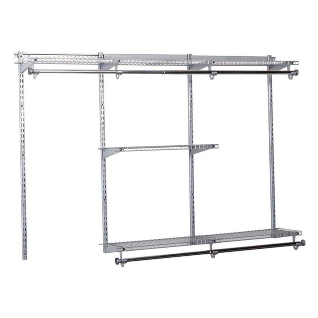 Rubbermaid Configurations 3-6 Feet Custom DIY Closet Organizer Kit, Titanium