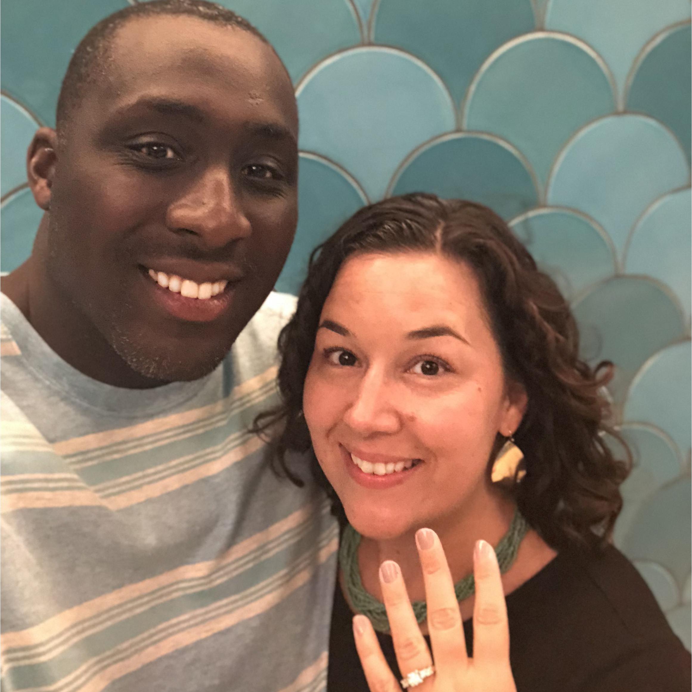 This was our first post-proposal selfie!