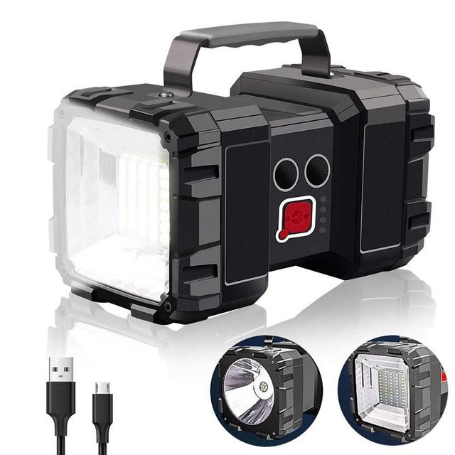 Rechargeable Flashlight, Alpswolf LED Spotlight Flashlight 10000mAh 1200LM 20h Ultra-long Standby 3+4 Lights Modes Super Bright Flashlight Waterproof with USB Output as a Power Bank