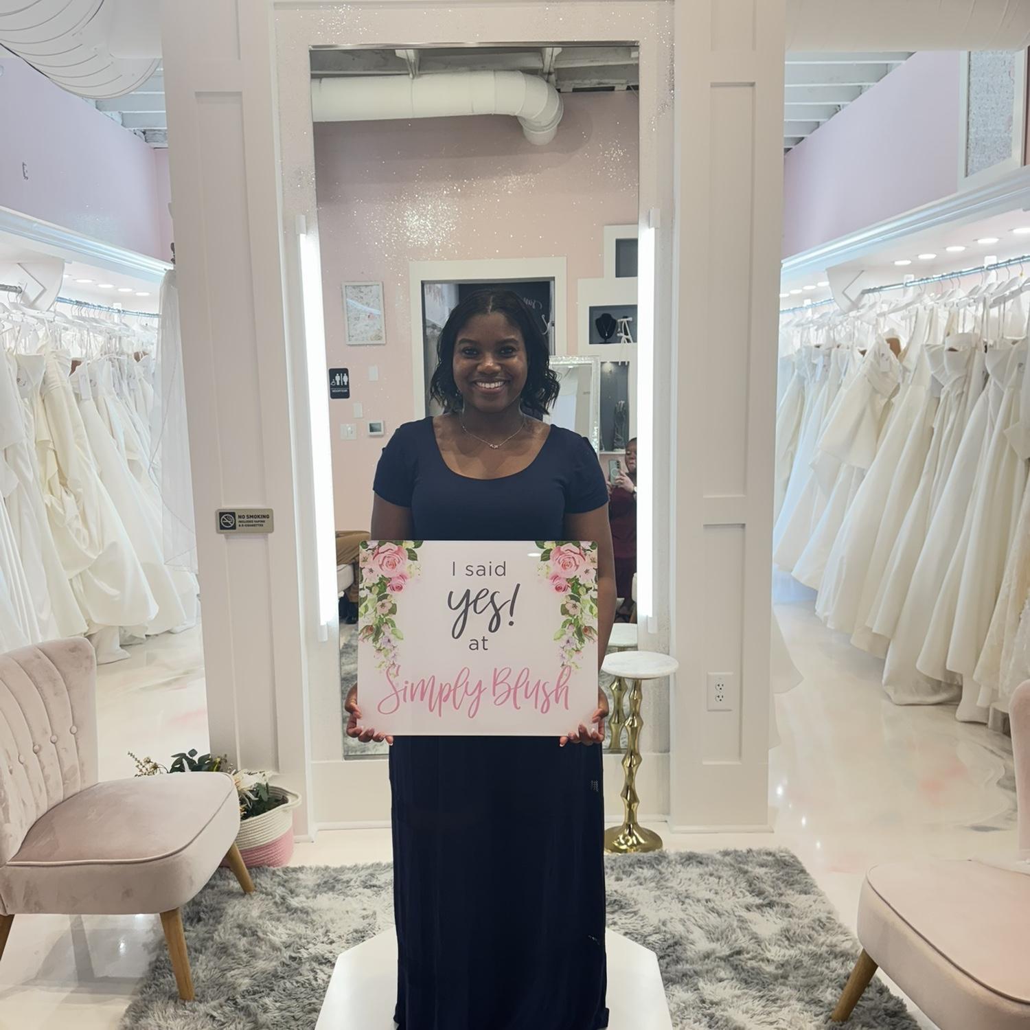 Destini says “yes” to her dream dress at Simply Blush Bridal Boutique!