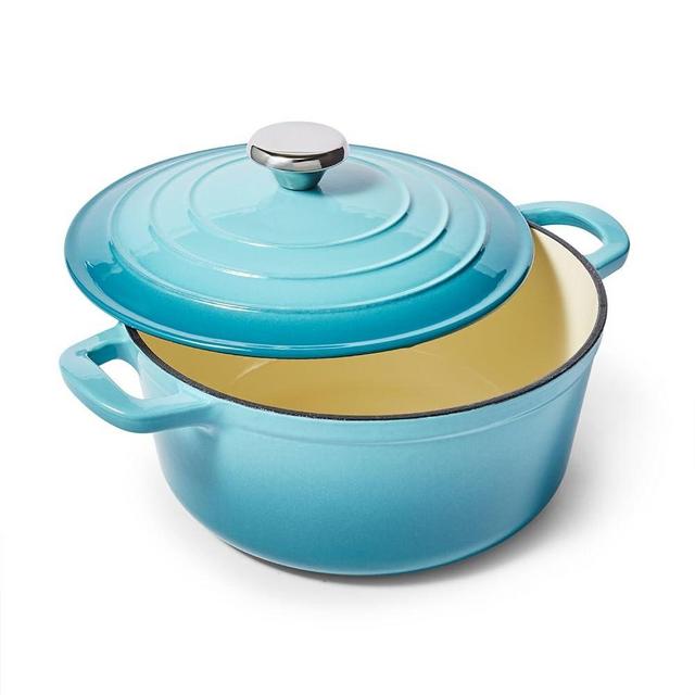 Sur La Table Enameled Cast Iron Covered Dutch Oven, 4 qt, Light Blue