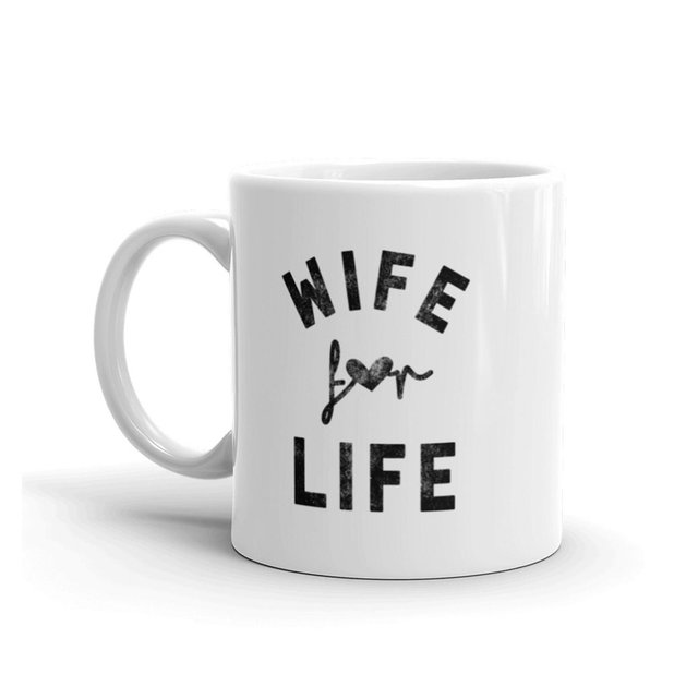 Crazy Dog Wife for Life Coffee Mug Cute Relationship Marriage Wedding Ceramic Cup-11oz