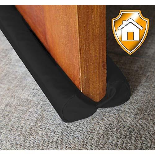 MAXTID Under Door Draft Blocker Black 32-38" Front Air Draft Stopper Reduce Noise Window Breeze Blocker Adjustable Door Sweeps