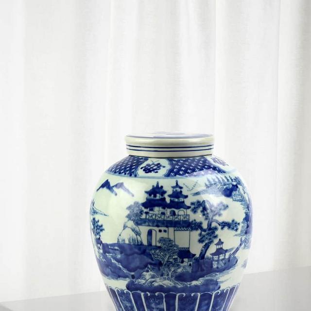 Winward Ceramic Toile de Jouy Jar
