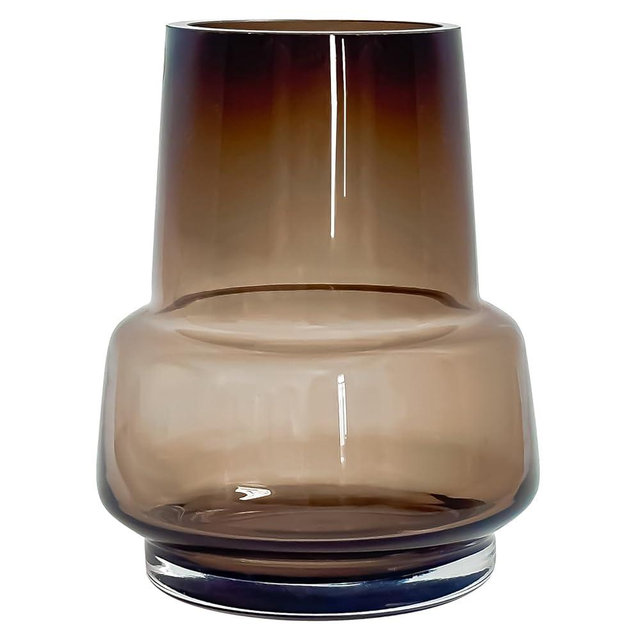 Aoderun Glass Vase for Flowers Handmade Modern Large Flower Vases for Centerpieces Living Room Office Dining&Coffee Table Kitchen Wedding Party 7.5 Inch(Brown)