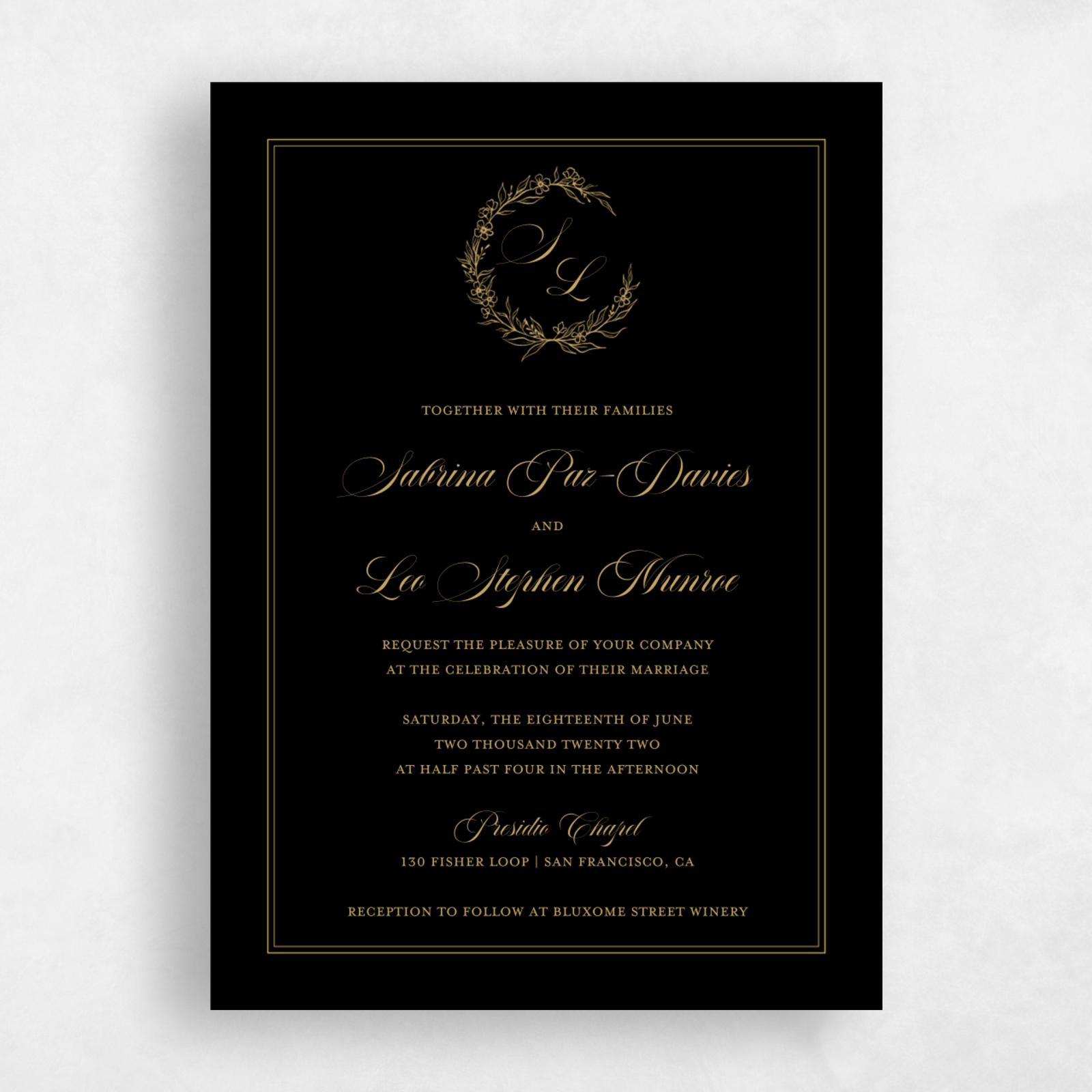 Dakota Frame Foil | White | Zola Wedding Invitations