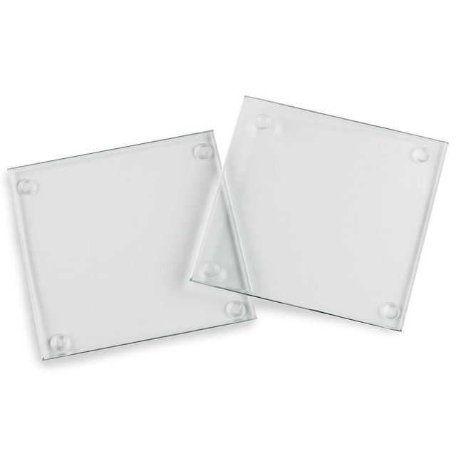 Kate Aspen Clear Glass Drink Coasters Set of 12 - DIY Sublimation Blanks for Drink Coasters, Wedding Favors, Home Décor, Bridal Shower Gifts, Fall Decorations, Bar Coasters, and Party Craft Supplies
