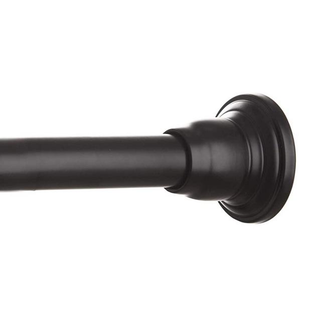 BINO Rust Proof Aluminum Tension Shower Curtain Rod - Black - 42" to 72" - Adjustable Bathroom Curtain Rod Shower Rod Tension Rod Pole Tension Shower Rod