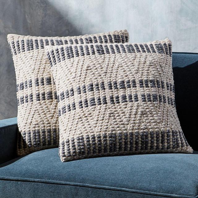 Elma Black Stripe Pillows 20", Set of 2