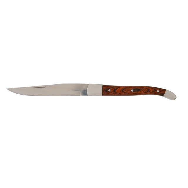 Fortessa Provencal Non-Serrated Steak Knife, 9.25-Inch, Dark Wood Handle, Set of 6