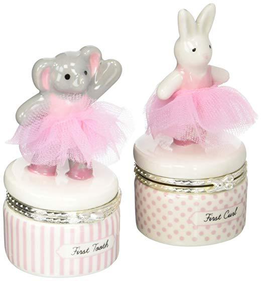 Mud PieElephant & Bunny First Tooth & First Curl Set