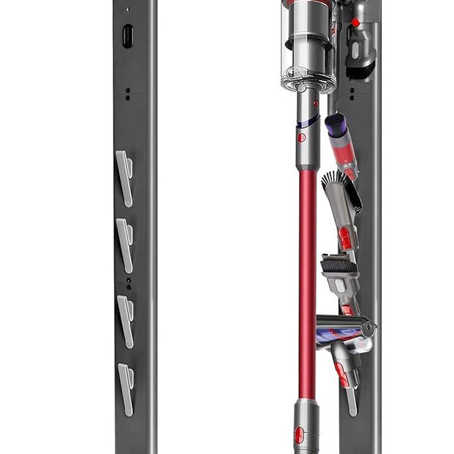 boailydi Sturdy Metal Vacuum Stand Compatible with Dyson Gen5 V15 V12 V11 V10 V8 V7 V6, Freestanding Bracket Standing Holder with Hidden Cable Design, Space-Saving Storage Rack for Cordless Vacuums