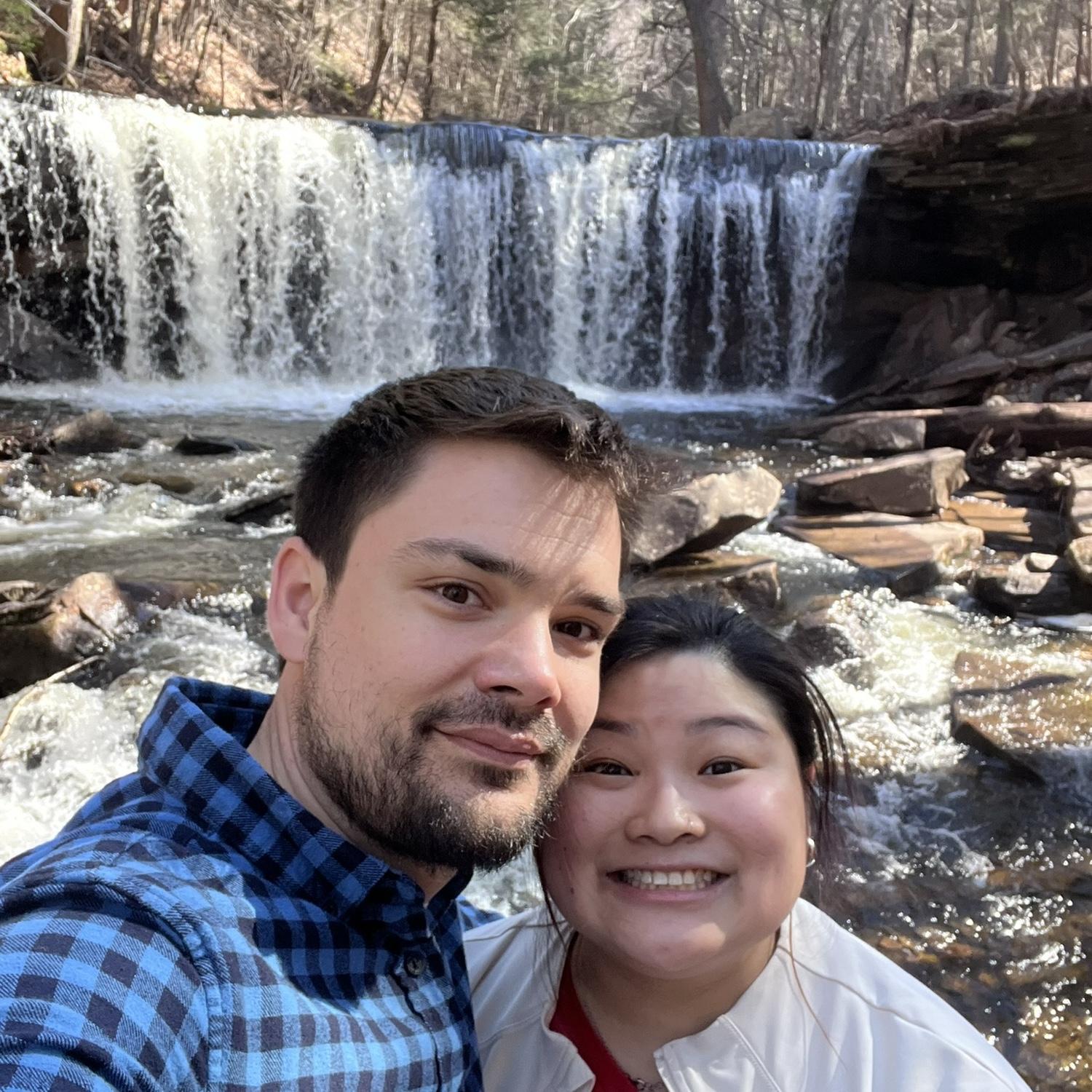 Our first trip together. We stopped at Ricketts Glen State Park,