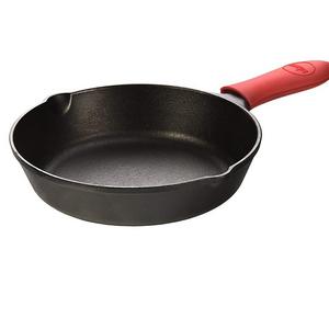 Lodge Manufacturing Company - Lodge Cast Iron Skillet with Red Mini Silicone Hot Handle Holder, 8-inch
