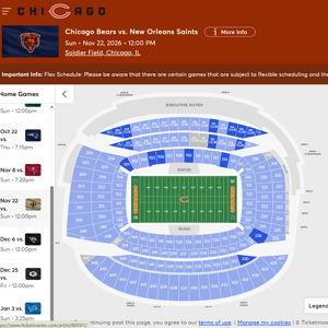 Pair of Tickets to Chicago Bears (November 22nd vs. Saints)