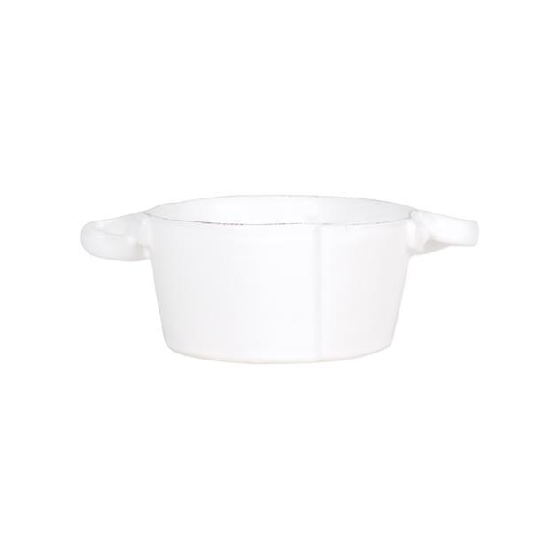 Lastra Small Handled Bowl (white
