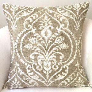 Neutral Pillow Cover Beige Pillow Throw Pillow Damask Pillow Accent Pillow Cushion
