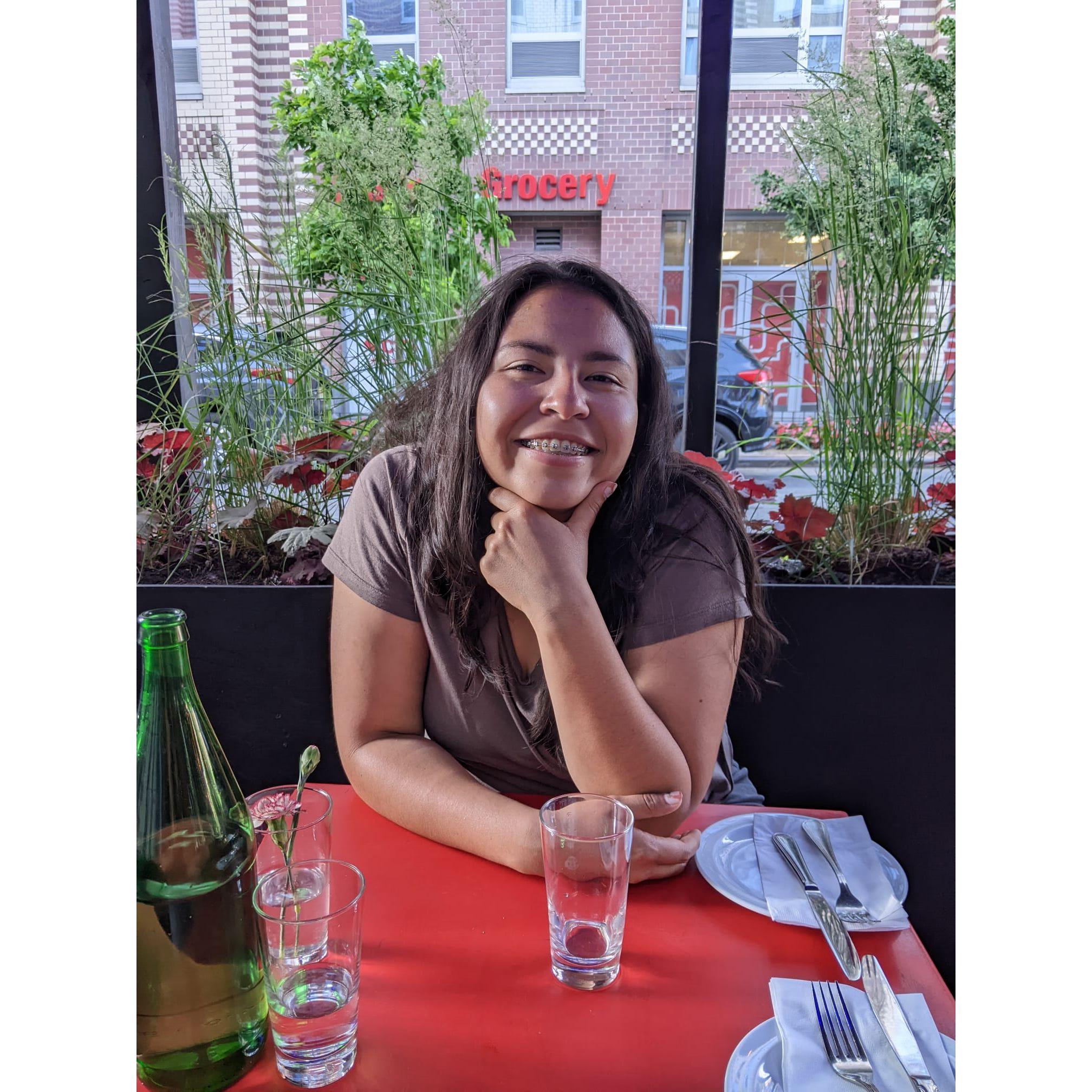 Sara moments before she said YES