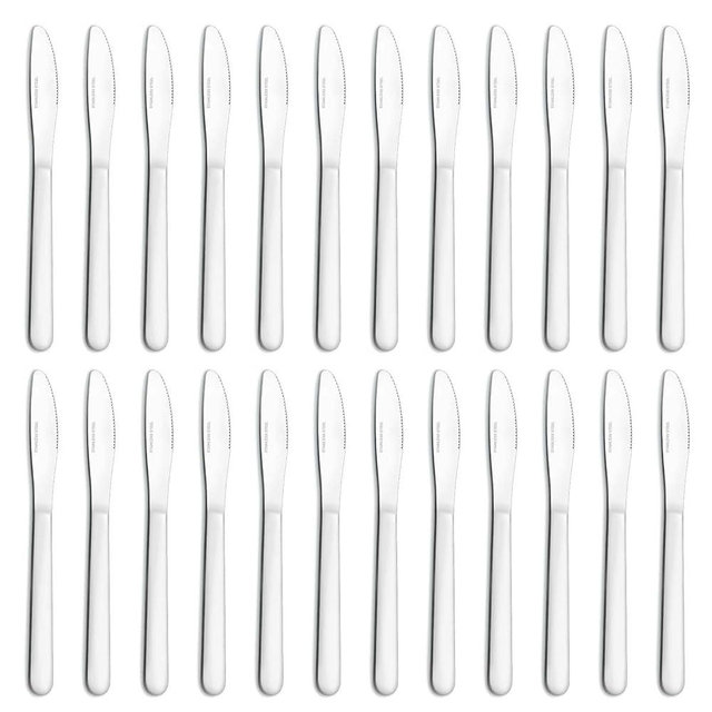 Funnydin 24 Pieces Dinner Knives Set, 8.1" Inches Table Knives Set, Durable Butter Knife, Food Grade Stainless Steel Dinner Knife, Cost-effective Silverware Set - Mirror Polished, Dishwasher Safe