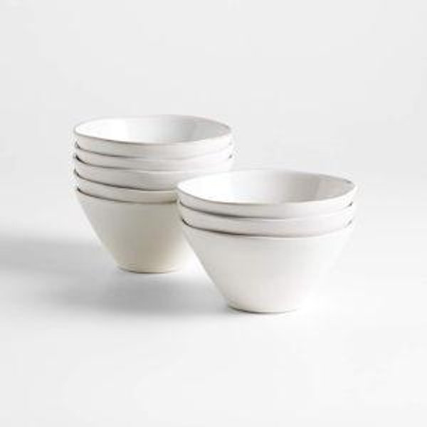 Marin White Cereal Bowls, Set of 8 | Crate & Barrel