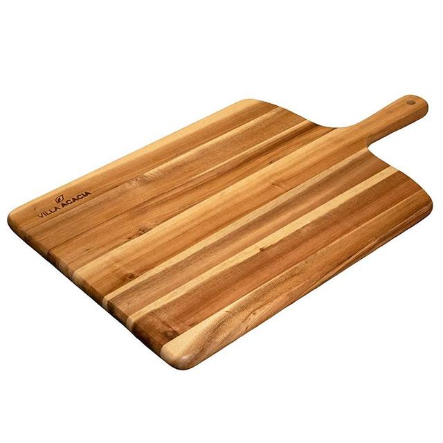 Villa Acacia Large Wood Cutting Board with Handle, 20 Inch Serving and Cheese Board