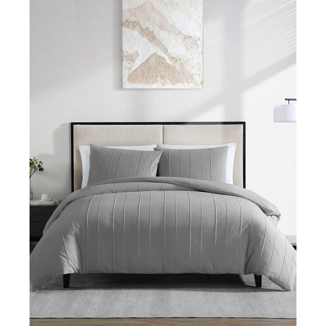 Vera Wang Woven Tucks Jacquard 3-Pc. Comforter Set, King