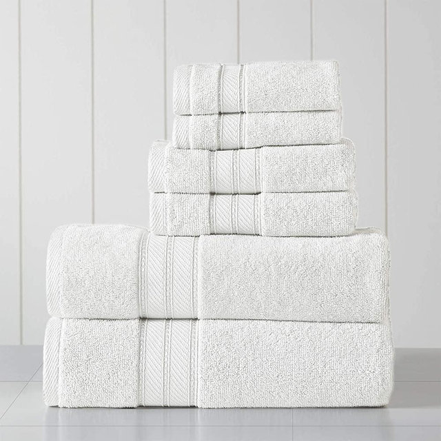 Amrapur Overseas 6-Piece SpunLoft Towel Set, White