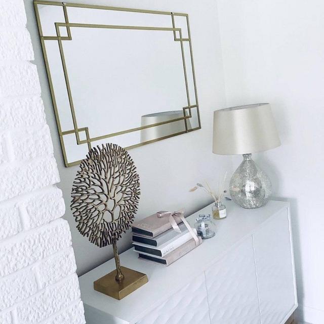 Elegant Gold leaded Mirror handmade by Catfish Glass Boho geometric bohemian eclectic Art Deco 3ftx2ft 91x61cm