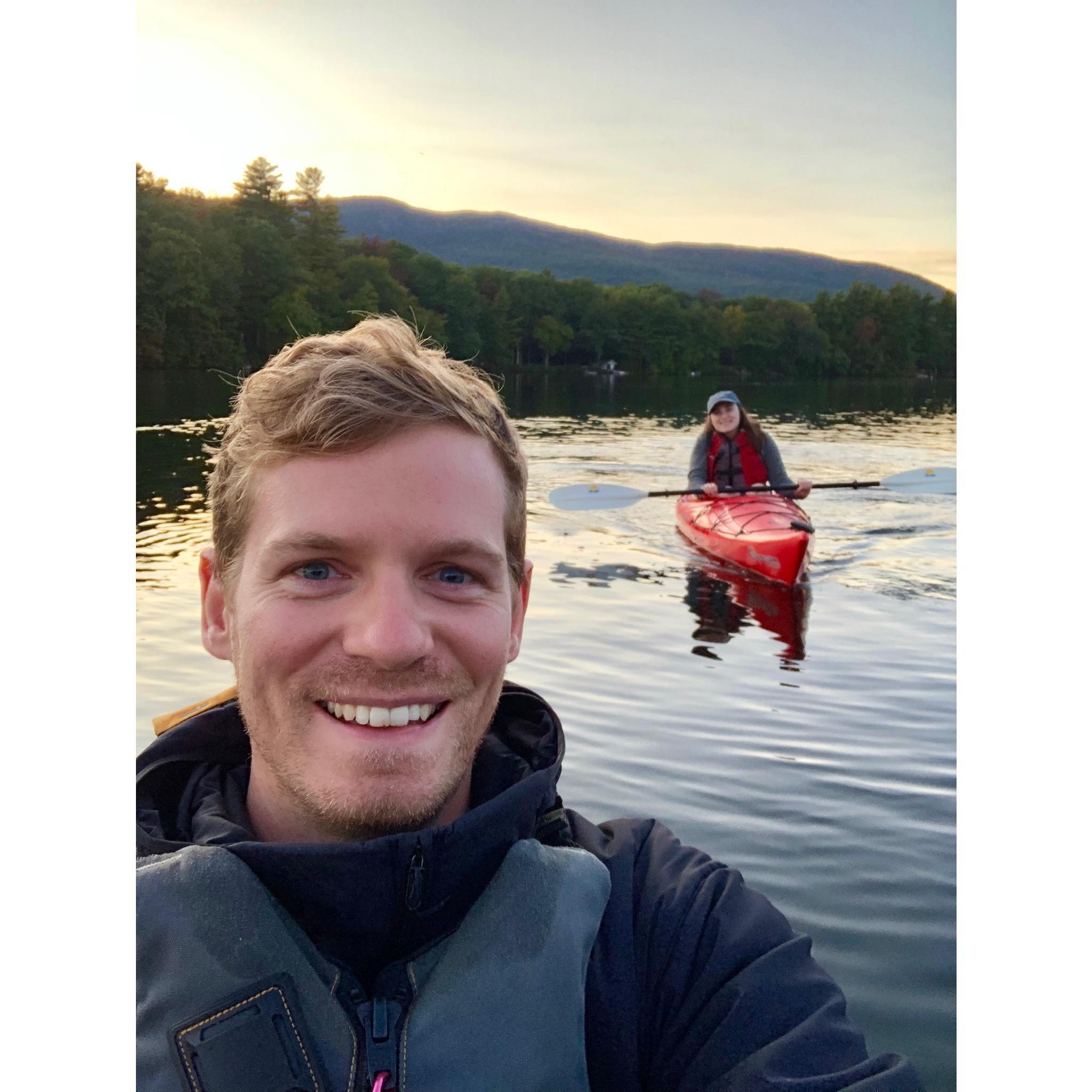 Sunset paddling on Thorndike Pond