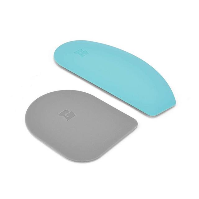 KitchenAid KO068OHAQA Gourmet Bowl Scraper, Set of 2, Aqua Sky/Sorm Grey