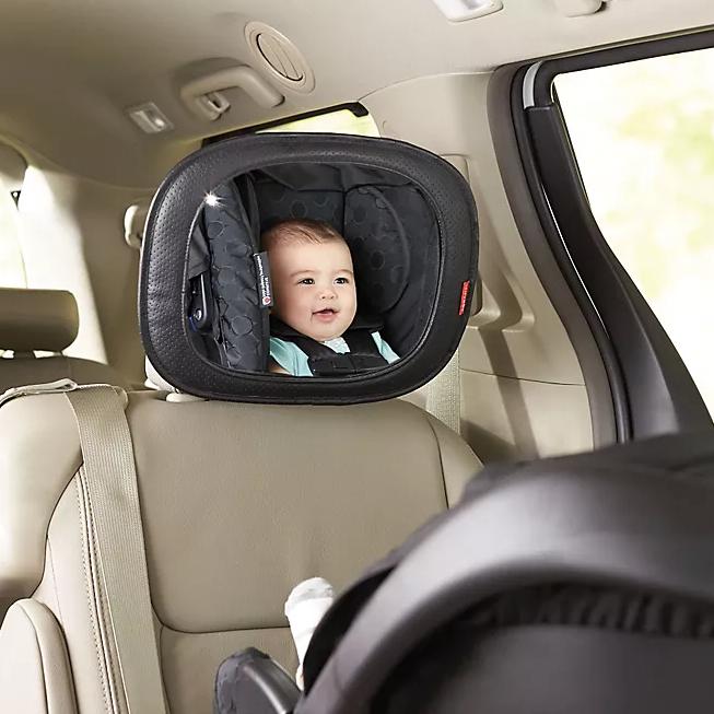 SKIP*HOP Style Driven Backseat Mirror in Tonal Chevron