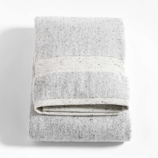 Organic Turkish Cotton Grey Fleck Bath Towel