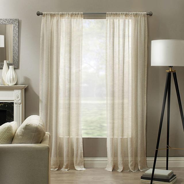 Linden 84-Inch Rod Pocket Sheer Window Panel in Natural